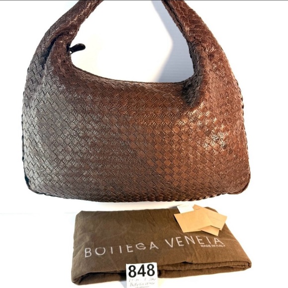 Bottega Veneta Intrecciato Shoulder Bag Brown Leather - Picture 11 of 16